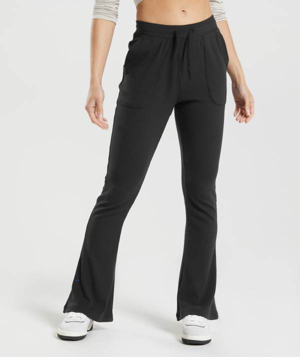 Damske Nohavice Gymshark Pause Flared Pants Čierne | OS7480621